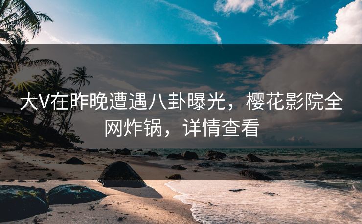 大V在昨晚遭遇八卦曝光，樱花影院全网炸锅，详情查看