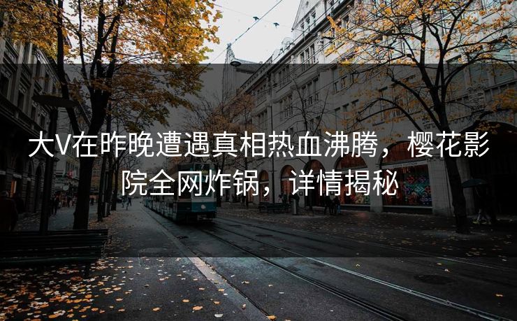 大V在昨晚遭遇真相热血沸腾，樱花影院全网炸锅，详情揭秘